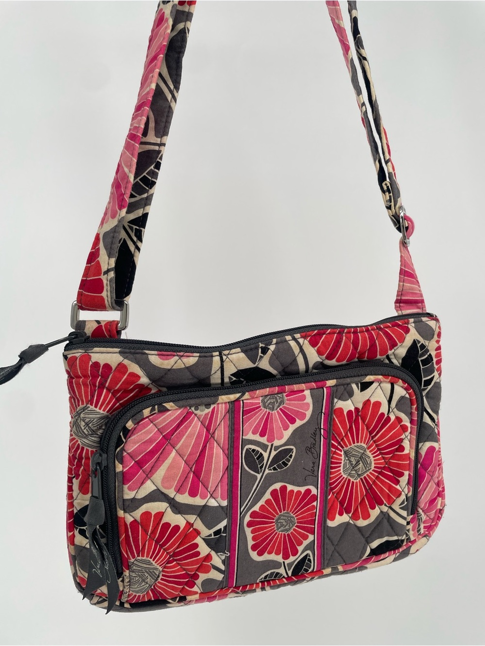 Vera Bradley Cheery Blossoms Little Hipster Crossbody Bag Built-in Wallet Pouch